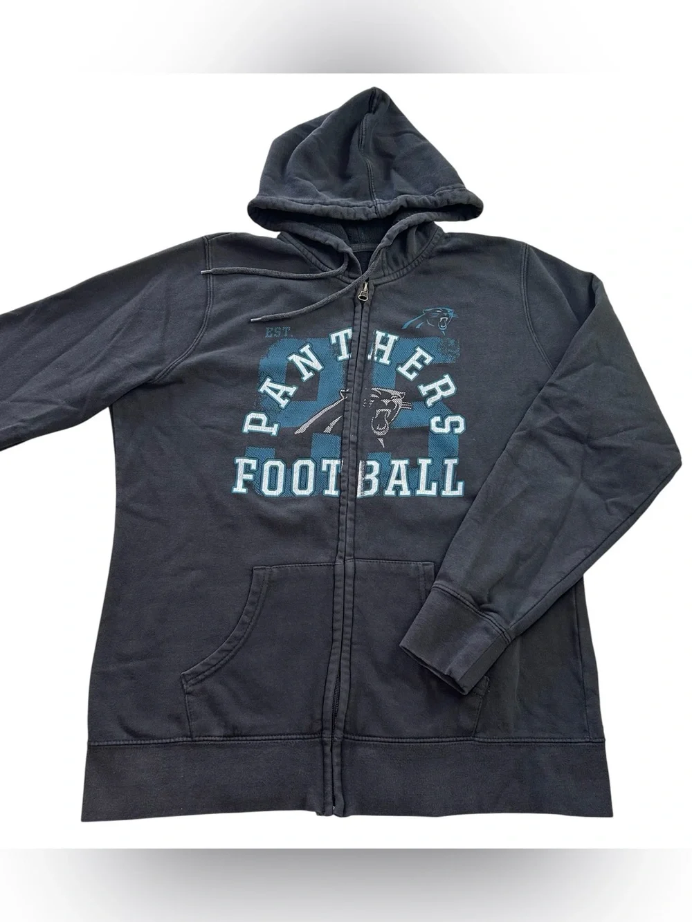 Carolina Panthers NFL Team Apparel Y2K Women’s Full-Zip Jacket Hooded Black sz L